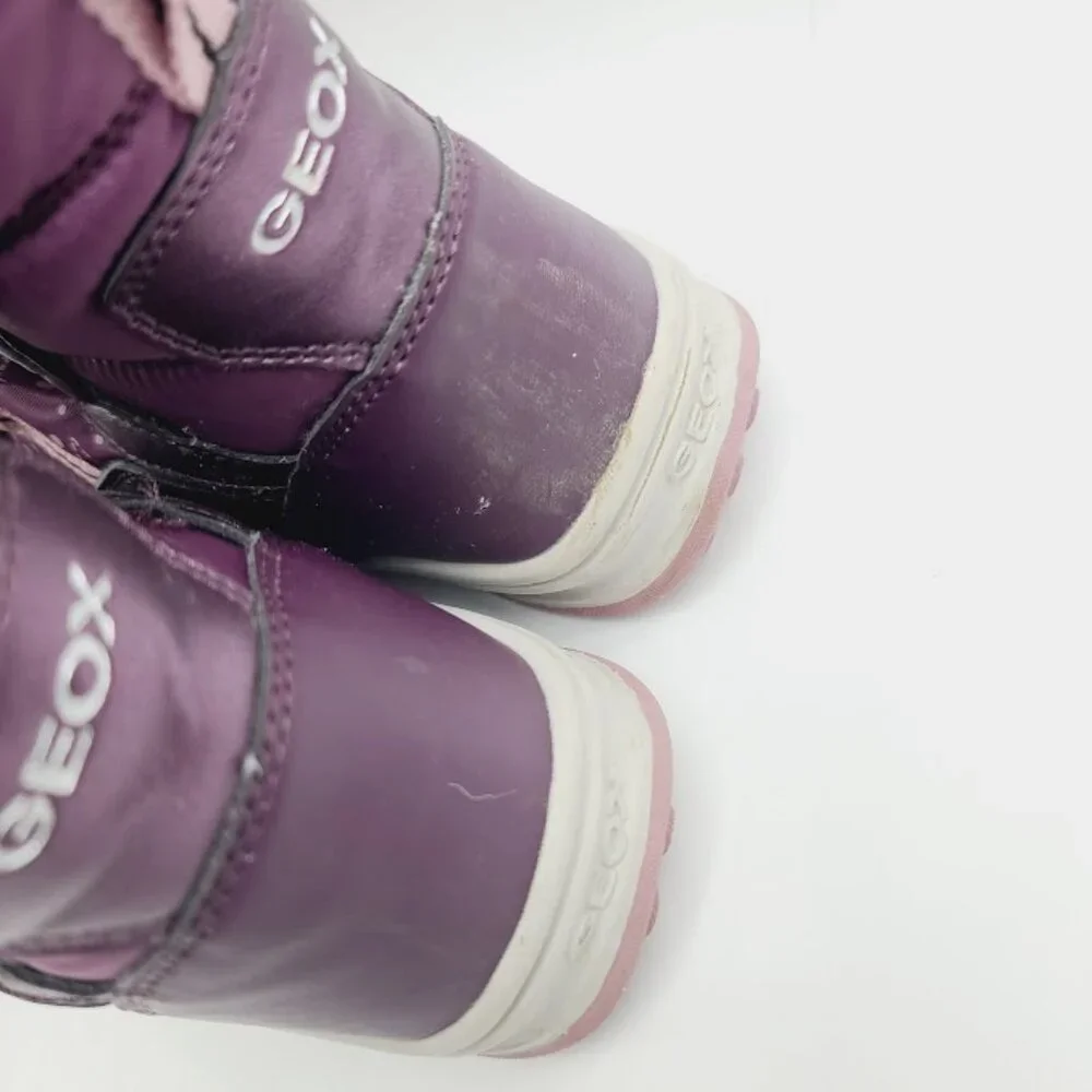 Geox Girl's Purple J Roby Lace Up Thermal Outdoor Winter Snow Boots Size 1
